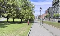 Find buses, buildings, clouds, trees and people project thumbnail