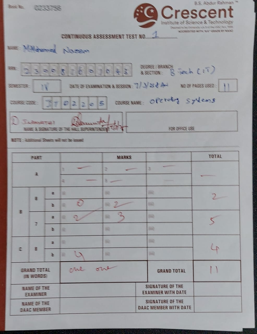 Marksheet Detection Object Detection Dataset by Marksheet Detection